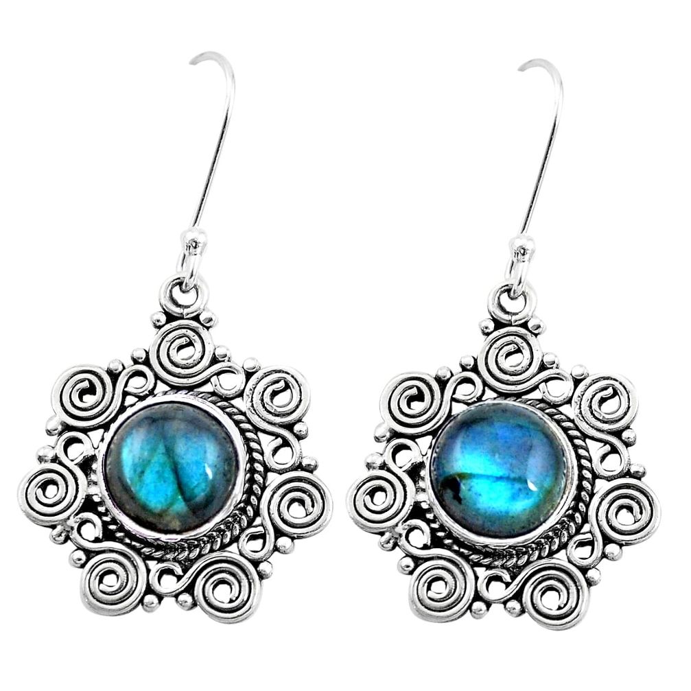 8.42cts natural blue labradorite 925 sterling silver dangle earrings p26378