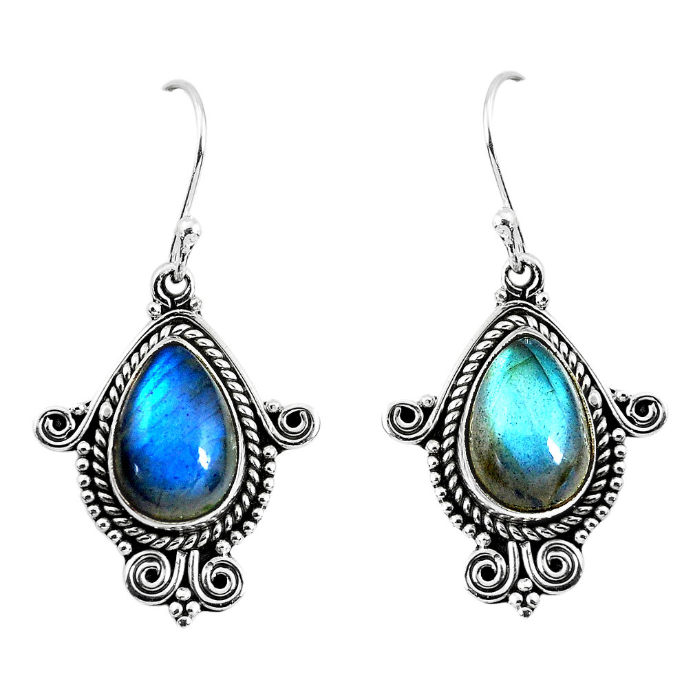 8.83cts natural blue labradorite 925 sterling silver dangle earrings p52879