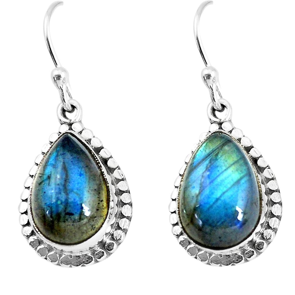 7.15cts natural blue labradorite 925 sterling silver dangle earrings p52933