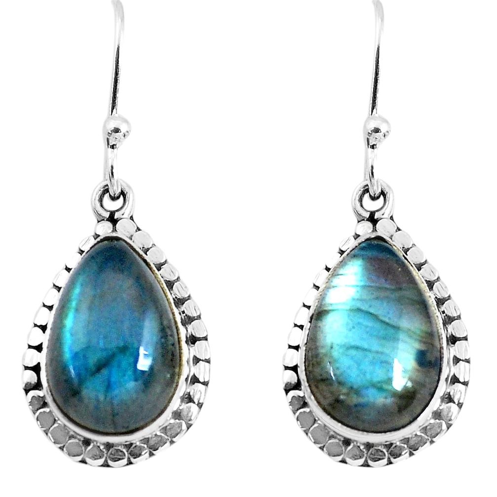 6.80cts natural blue labradorite 925 sterling silver dangle earrings p52935