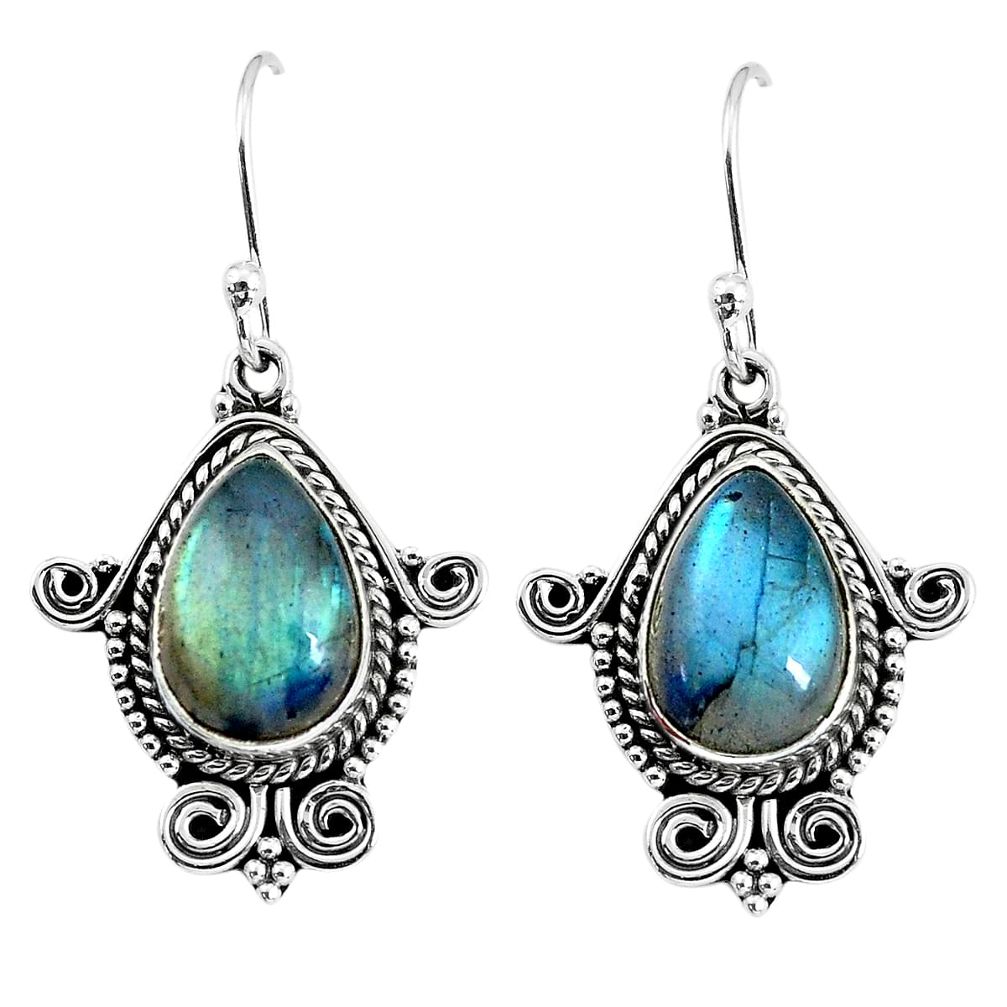 9.42cts natural blue labradorite 925 sterling silver dangle earrings p58279