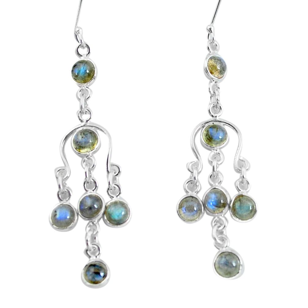 9.65cts natural blue labradorite 925 sterling silver dangle earrings p60530