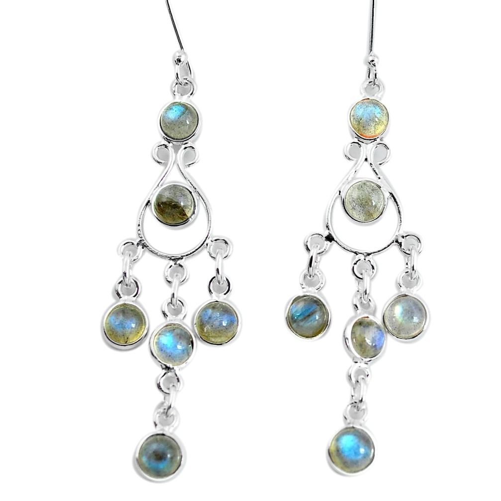 12.36cts natural blue labradorite 925 sterling silver dangle earrings p60598