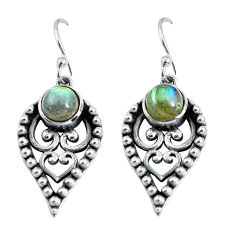 2.85cts natural blue labradorite 925 sterling silver dangle earrings p63887