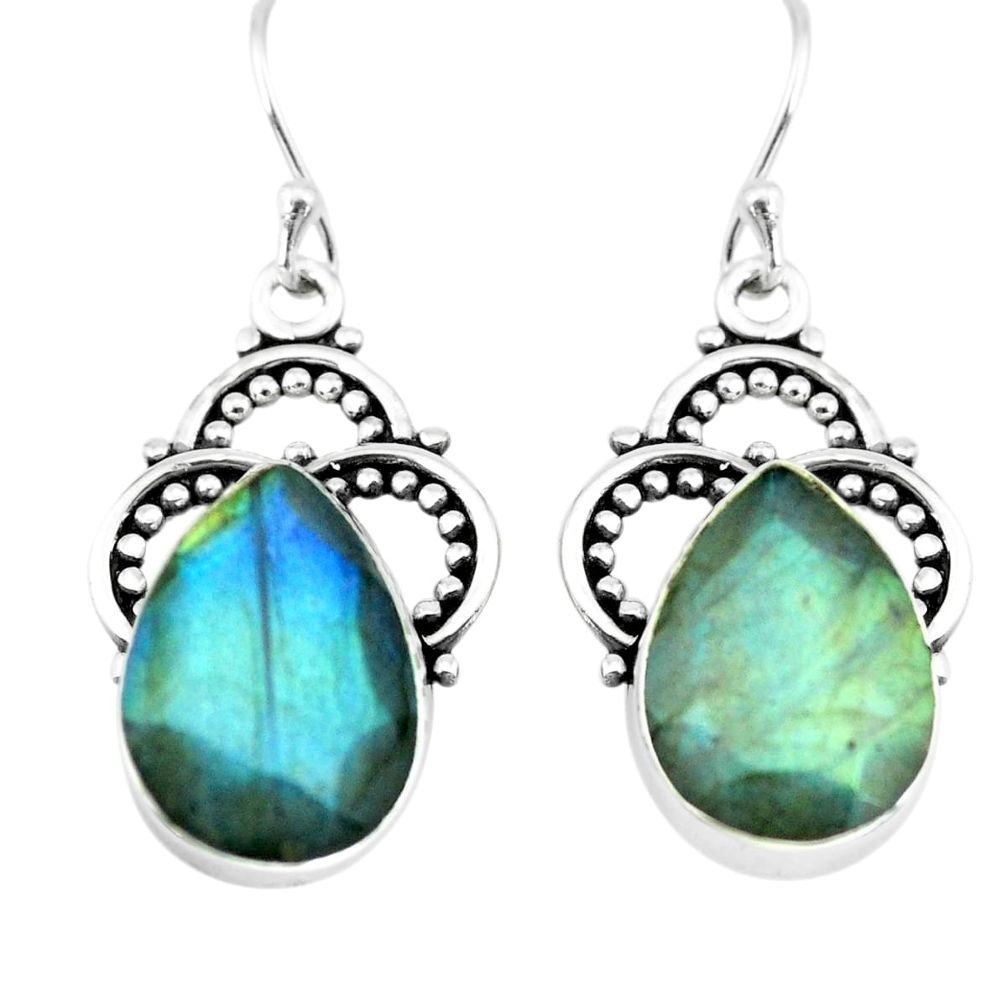 12.06cts natural blue labradorite 925 sterling silver dangle earrings p66481