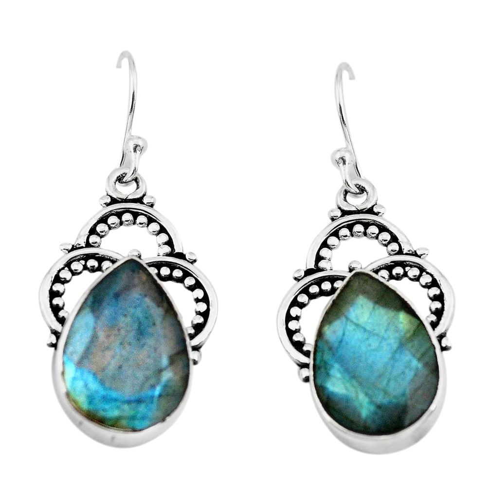 10.84cts natural blue labradorite 925 sterling silver dangle earrings p70370