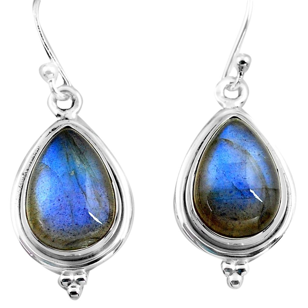 10.33cts natural blue labradorite 925 sterling silver dangle earrings p86951
