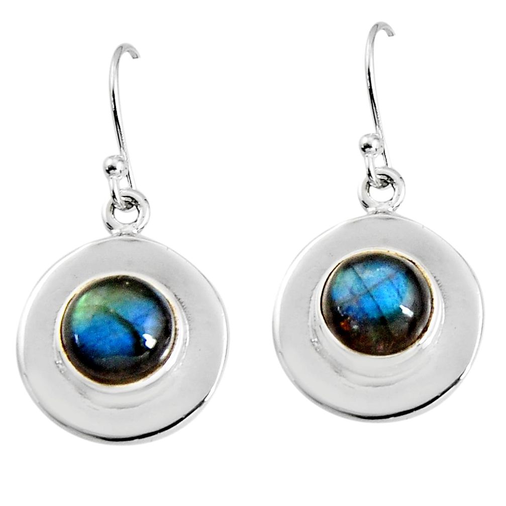 7.15cts natural blue labradorite 925 sterling silver dangle earrings p91517