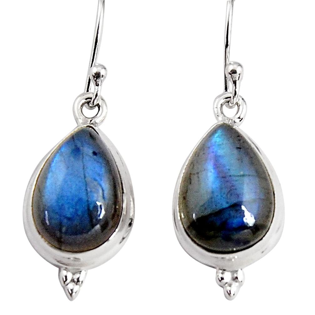 10.82cts natural blue labradorite 925 sterling silver dangle earrings p91605