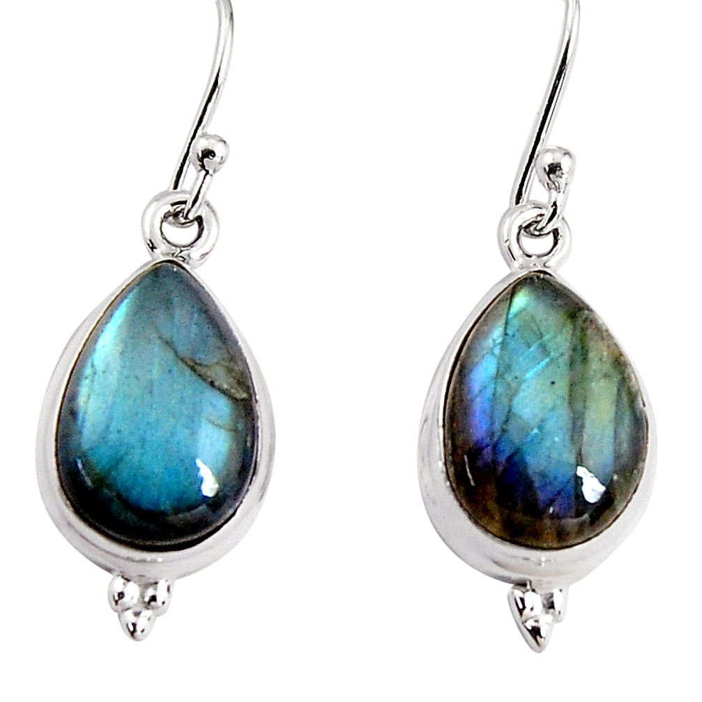 10.02cts natural blue labradorite 925 sterling silver dangle earrings p91606