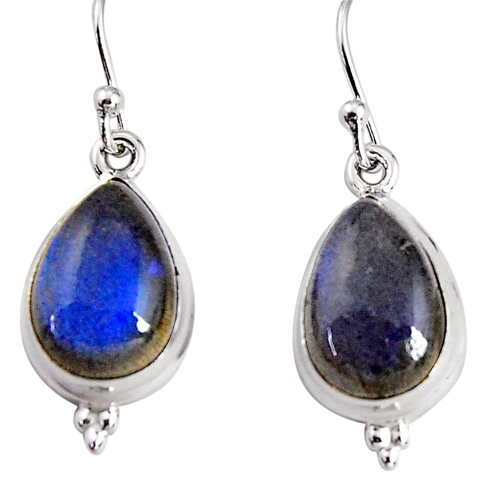 10.78cts natural blue labradorite 925 sterling silver dangle earrings p91619