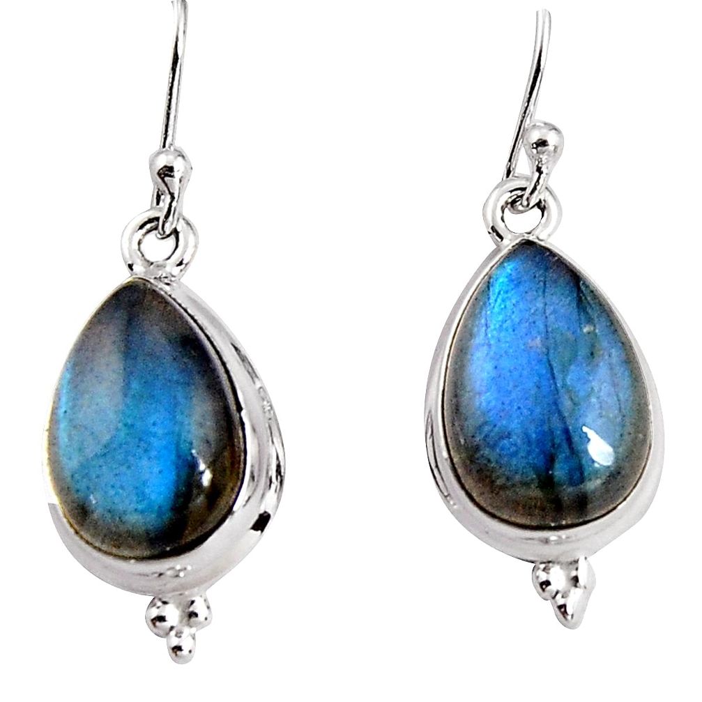 10.78cts natural blue labradorite 925 sterling silver dangle earrings p91639