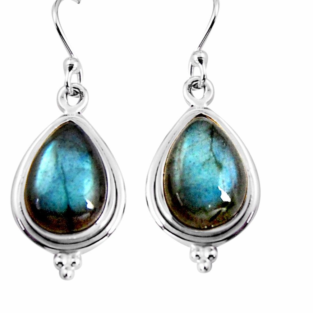 10.29cts natural blue labradorite 925 sterling silver dangle earrings p92781