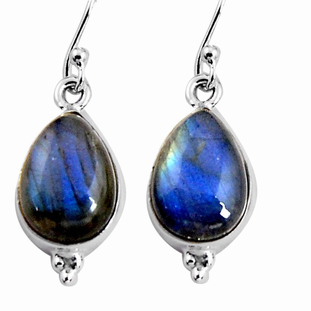 8.87cts natural blue labradorite 925 sterling silver dangle earrings p92782