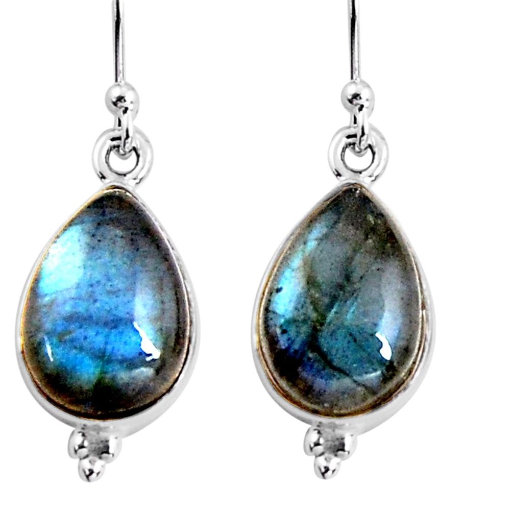 8.87cts natural blue labradorite 925 sterling silver dangle earrings p92787