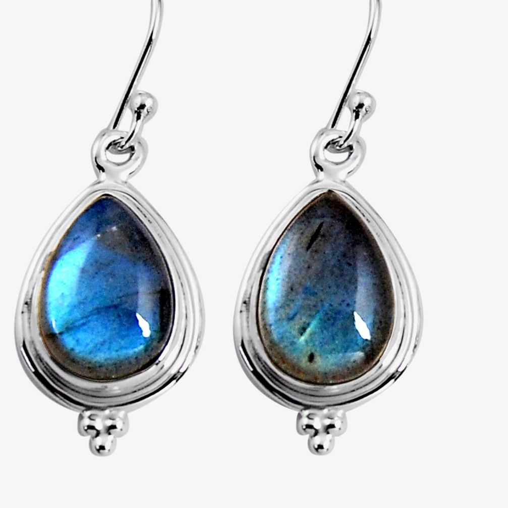11.57cts natural blue labradorite 925 sterling silver dangle earrings p92793