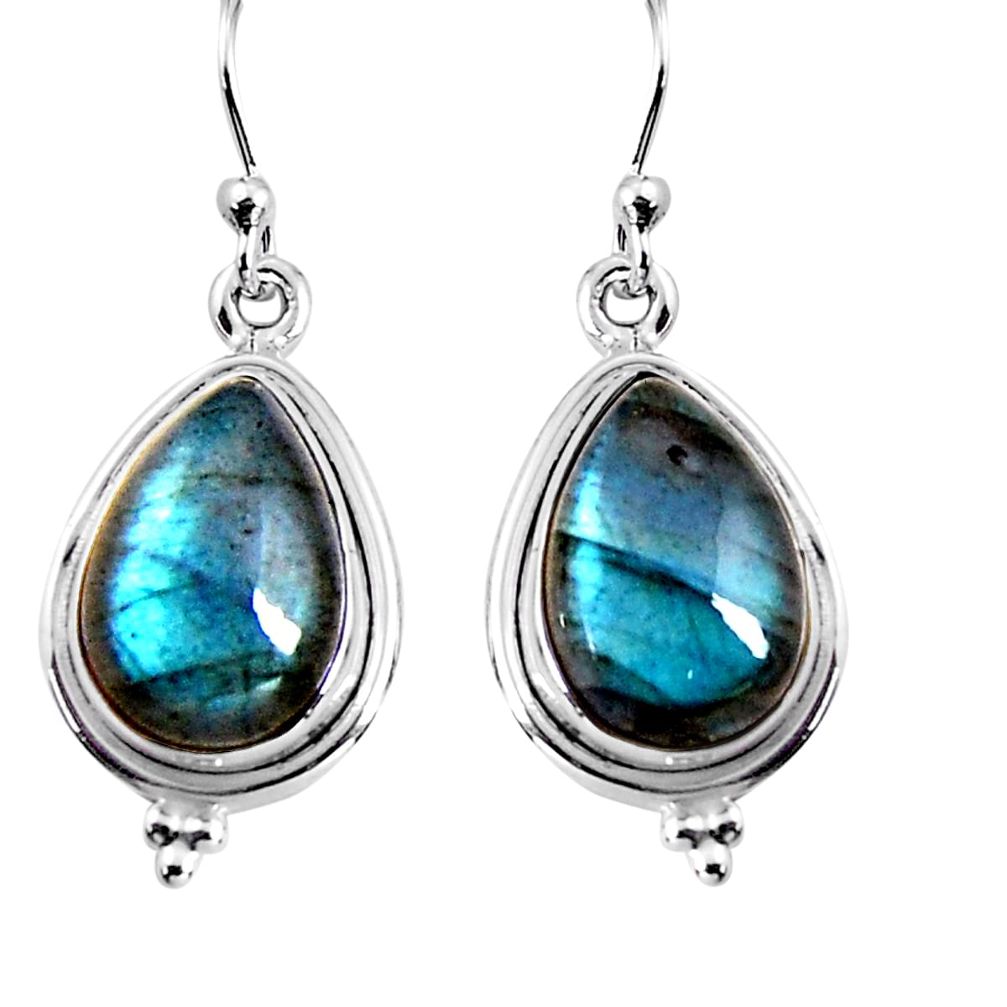 11.57cts natural blue labradorite 925 sterling silver dangle earrings p92794