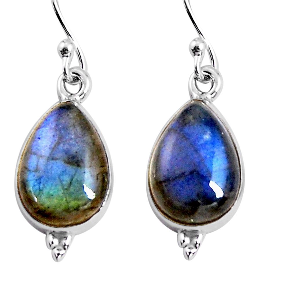 8.87cts natural blue labradorite 925 sterling silver dangle earrings p92795