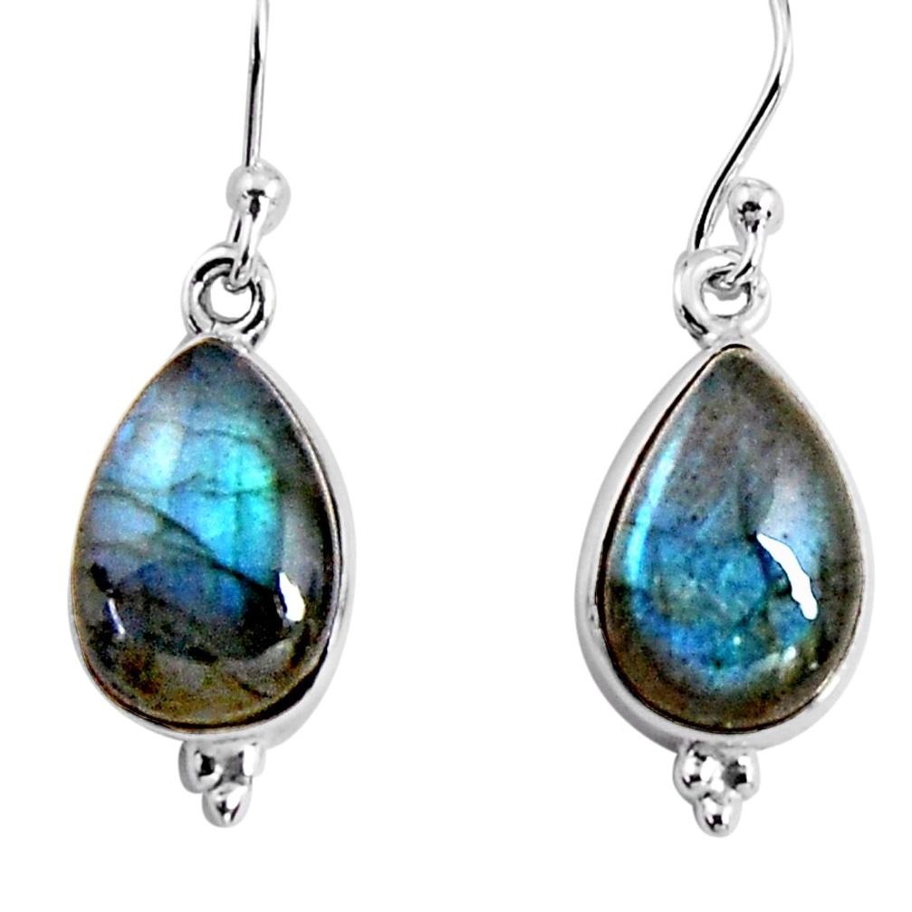 8.56cts natural blue labradorite 925 sterling silver dangle earrings p92797