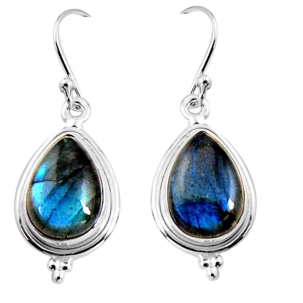 8.51cts natural blue labradorite 925 sterling silver dangle earrings p92798
