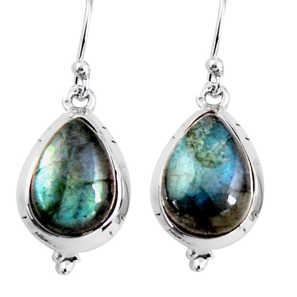 11.20cts natural blue labradorite 925 sterling silver dangle earrings p92799