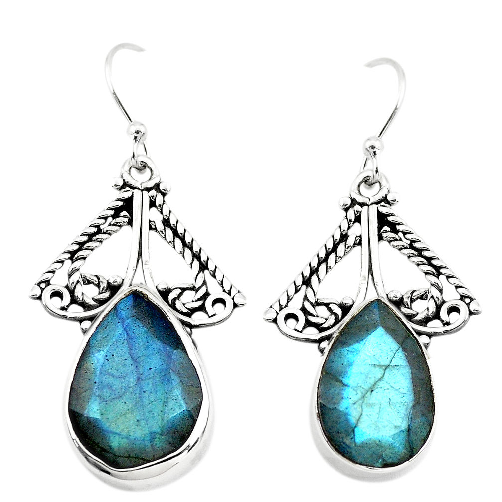 12.36cts natural blue labradorite 925 sterling silver earrings jewelry p70581