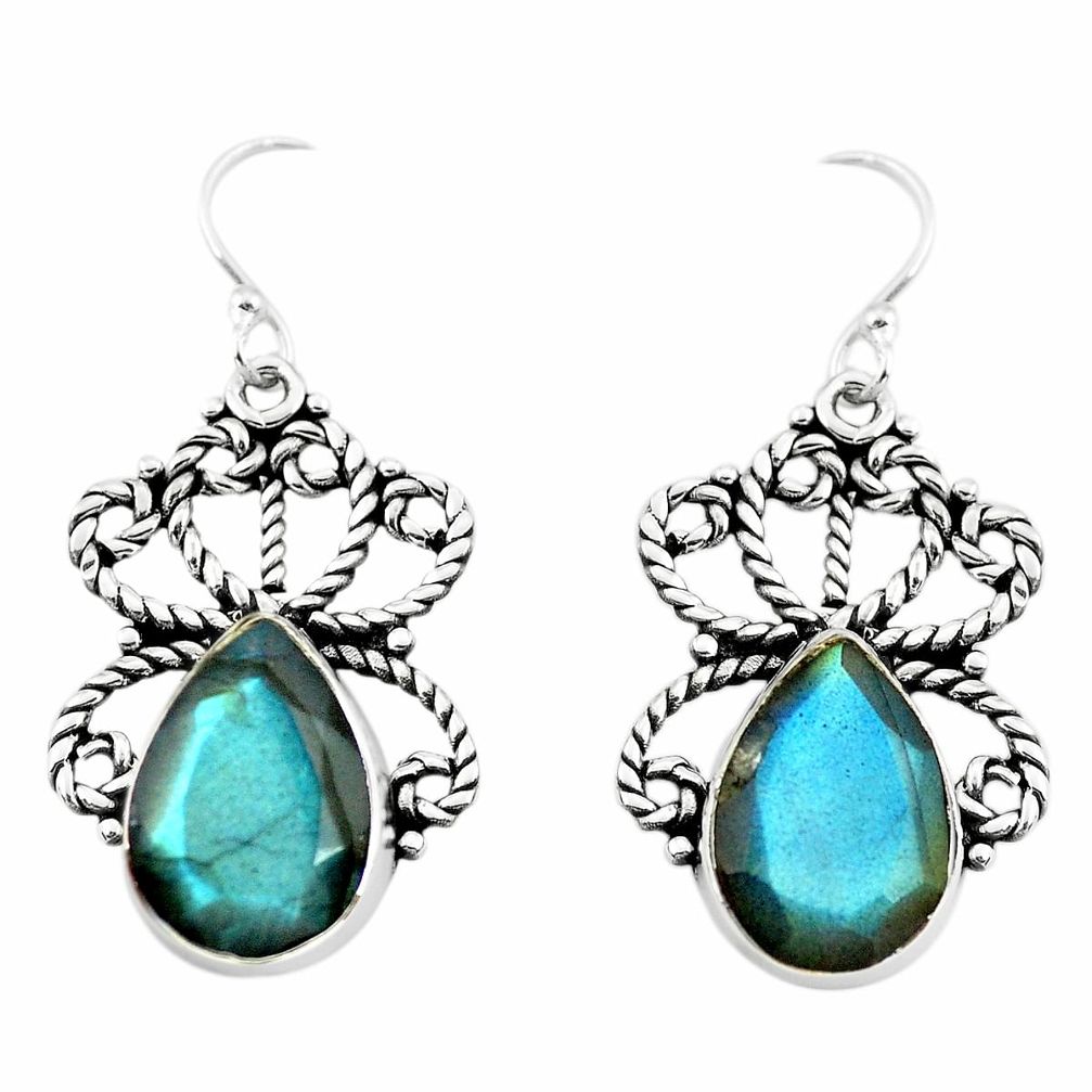 14.88cts natural blue labradorite 925 sterling silver earrings jewelry p70582