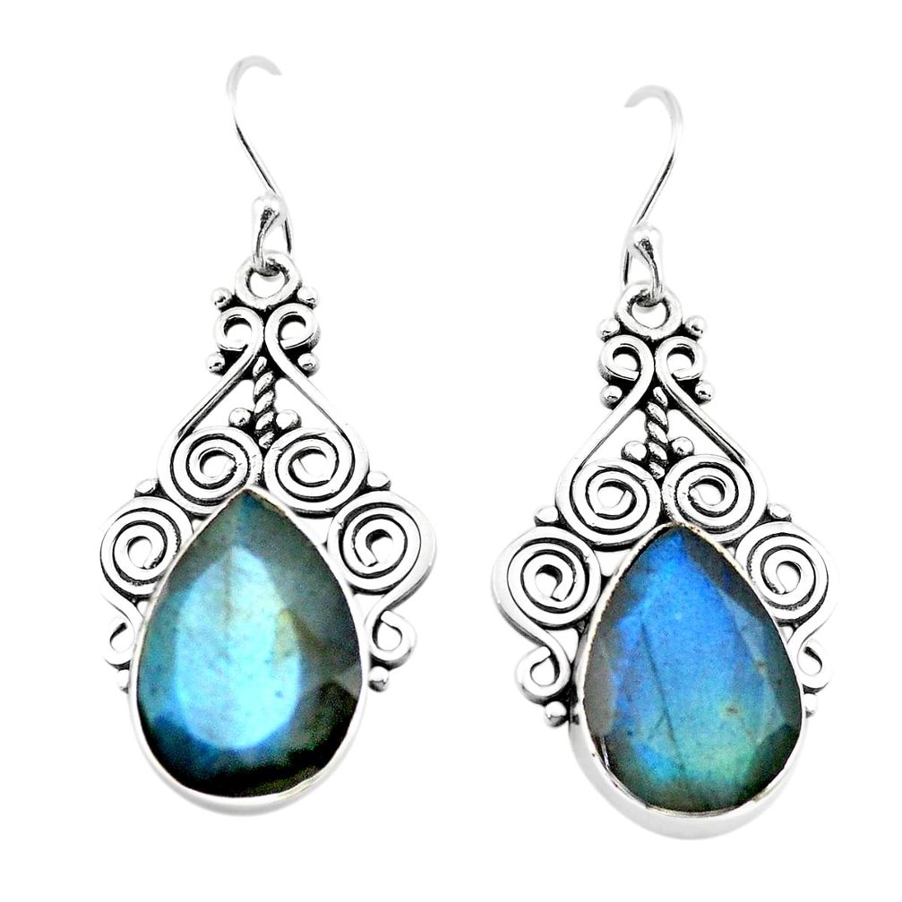 13.46cts natural blue labradorite 925 sterling silver earrings jewelry p70588