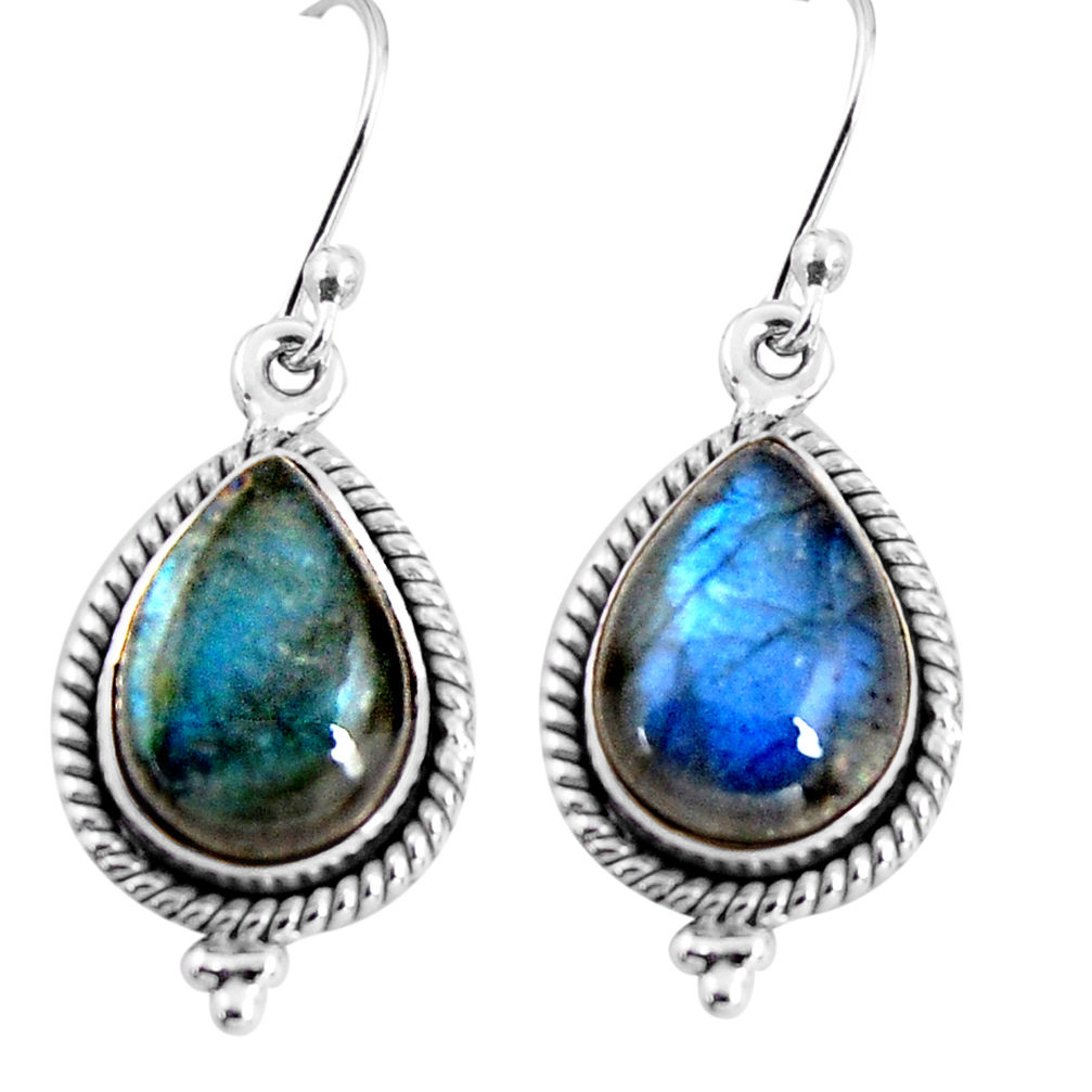 11.95cts natural blue labradorite 925 sterling silver earrings jewelry p92803
