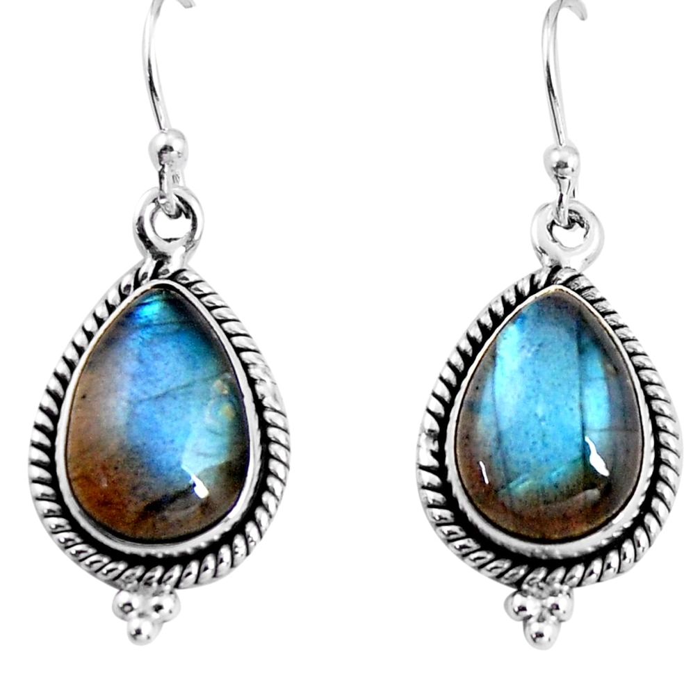 11.13cts natural blue labradorite 925 sterling silver earrings jewelry p92805