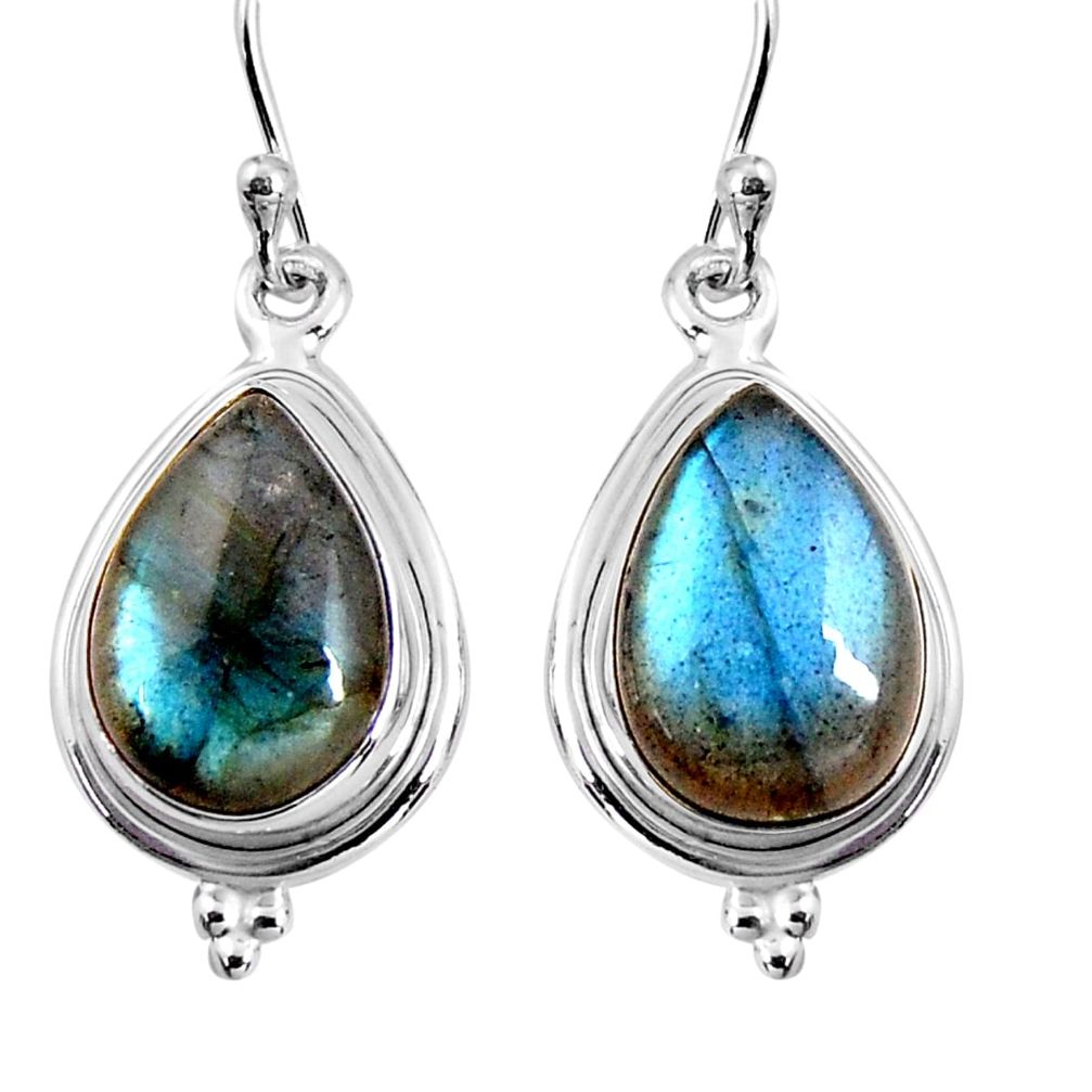 11.57cts natural blue labradorite 925 sterling silver earrings jewelry p92813