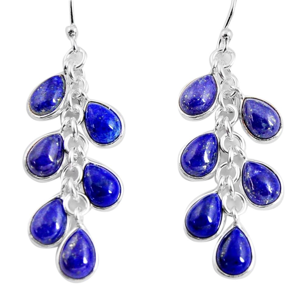16.50cts natural blue lapis lazuli 925 silver chandelier earrings p90026