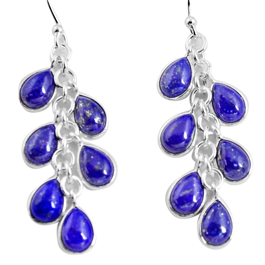 16.44cts natural blue lapis lazuli 925 silver chandelier earrings p90028