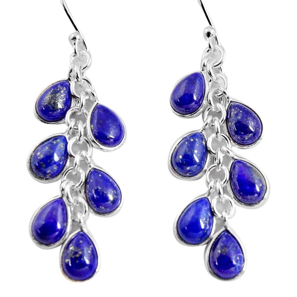 17.02cts natural blue lapis lazuli 925 silver chandelier earrings p90030