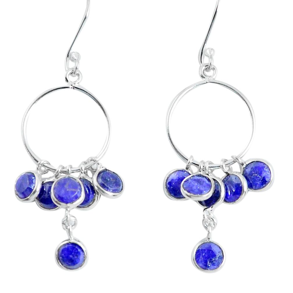 11.20cts natural blue lapis lazuli 925 sterling silver dangle earrings d31615