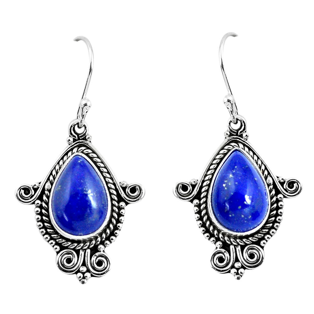 8.83cts natural blue lapis lazuli 925 sterling silver earrings jewelry p52868