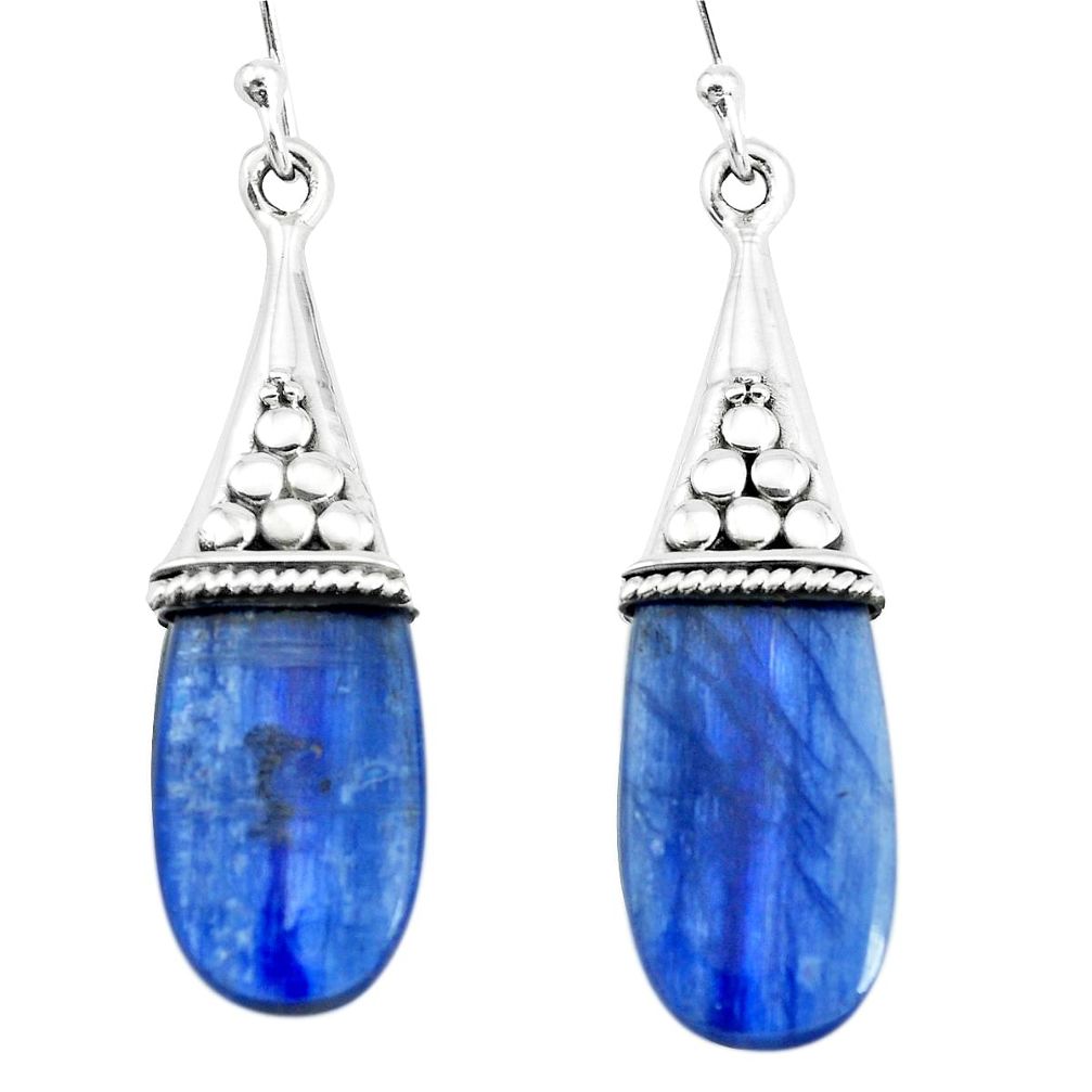 12.66cts natural blue owyhee opal 925 sterling silver dangle earrings p66447