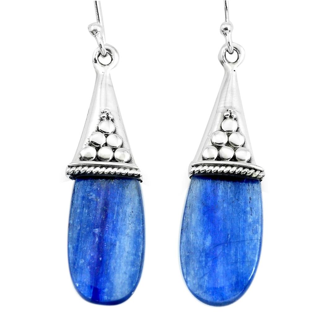 12.19cts natural blue owyhee opal 925 sterling silver dangle earrings p66449