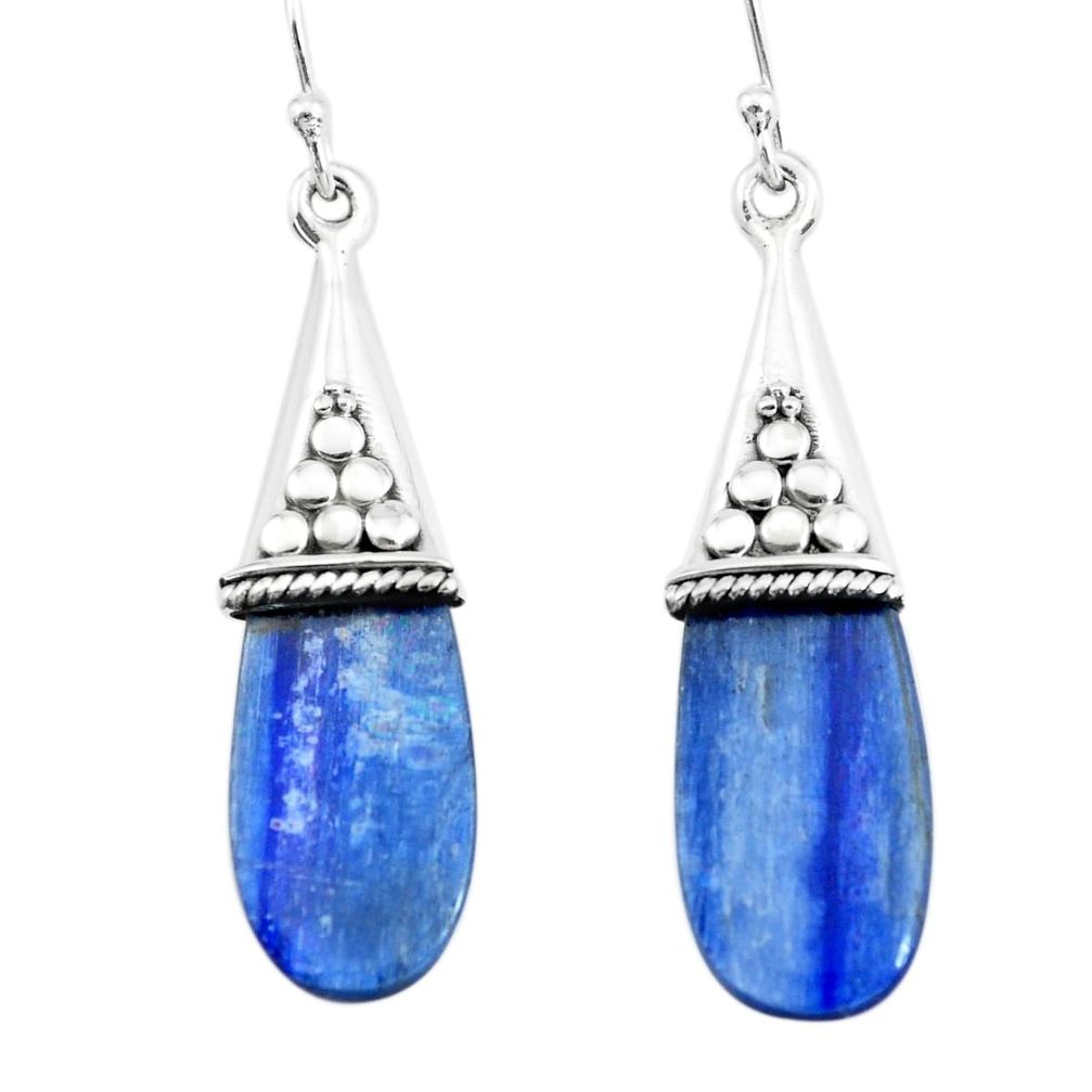 12.19cts natural blue owyhee opal 925 sterling silver dangle earrings p66450