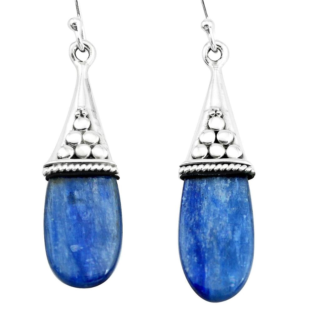 13.05cts natural blue owyhee opal 925 sterling silver dangle earrings p66459