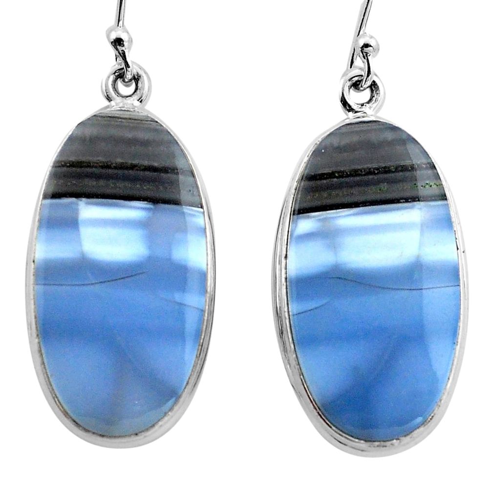 24.00cts natural blue owyhee opal 925 sterling silver dangle earrings p88770