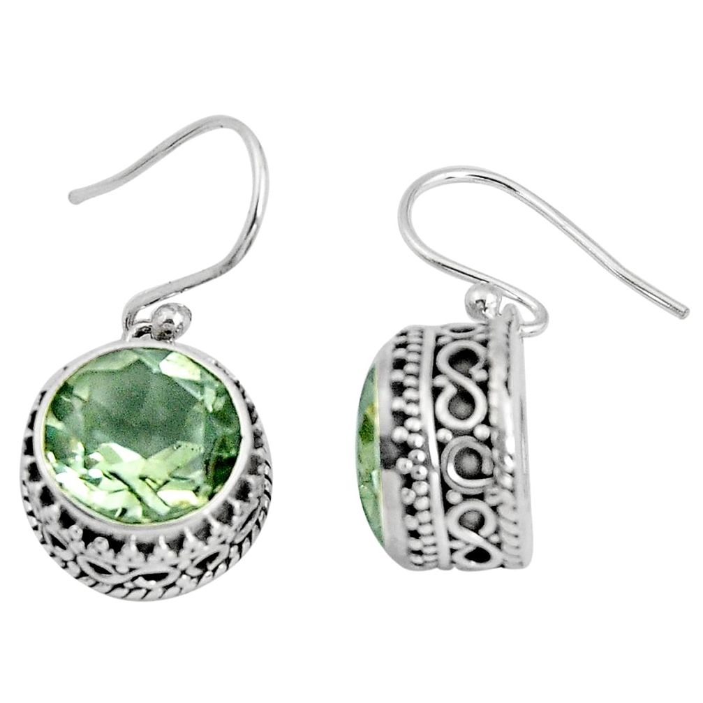 10.33cts natural green amethyst 925 sterling silver dangle earrings p89752