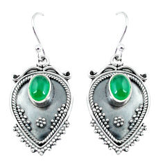3.19cts natural green chalcedony 925 sterling silver dangle earrings p60085