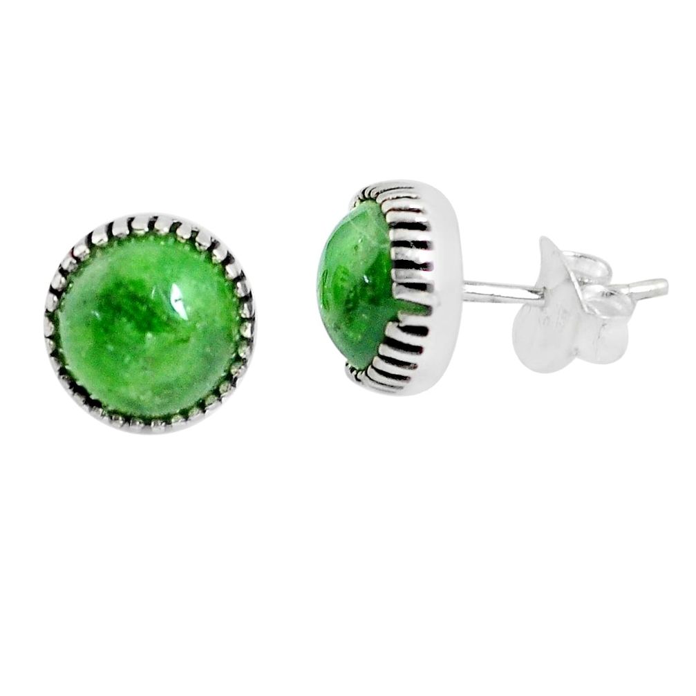 6.36cts natural green chrome diopside 925 sterling silver stud earrings p45283