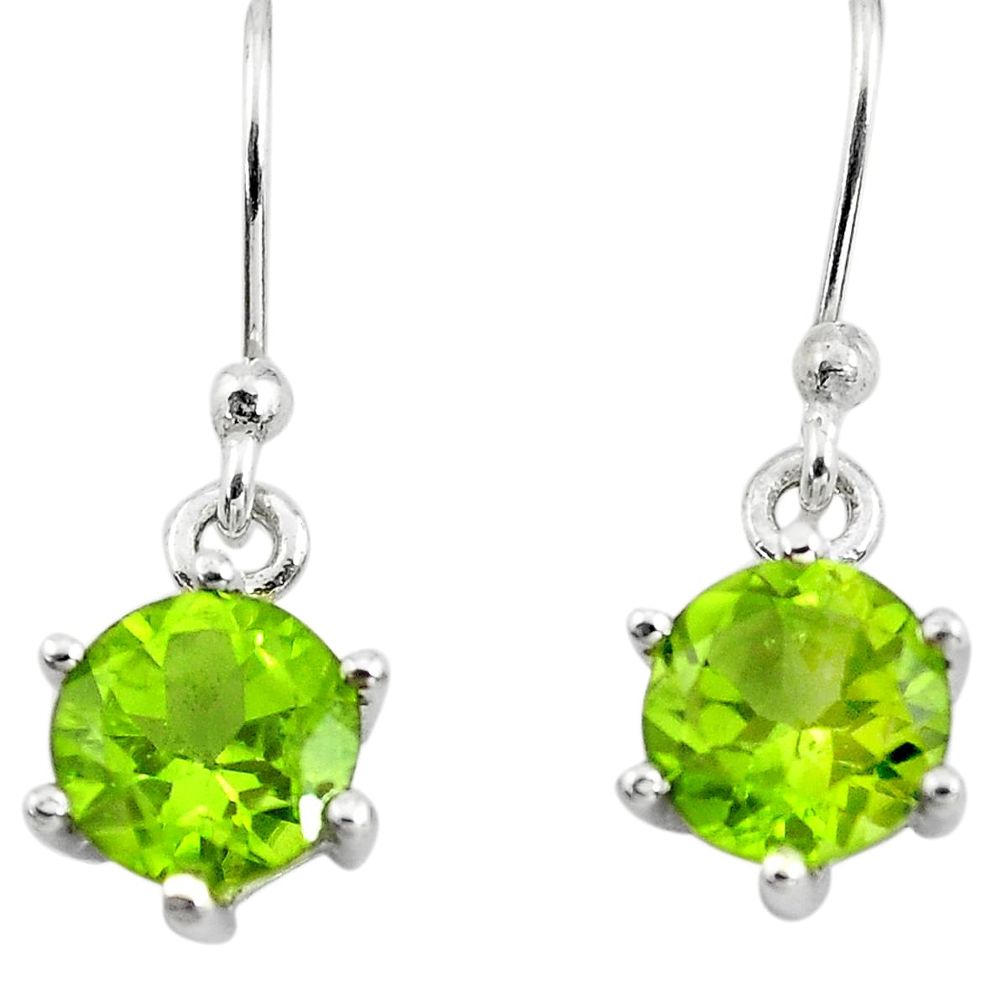 4.86cts natural green peridot 925 sterling silver dangle earrings jewelry p73645