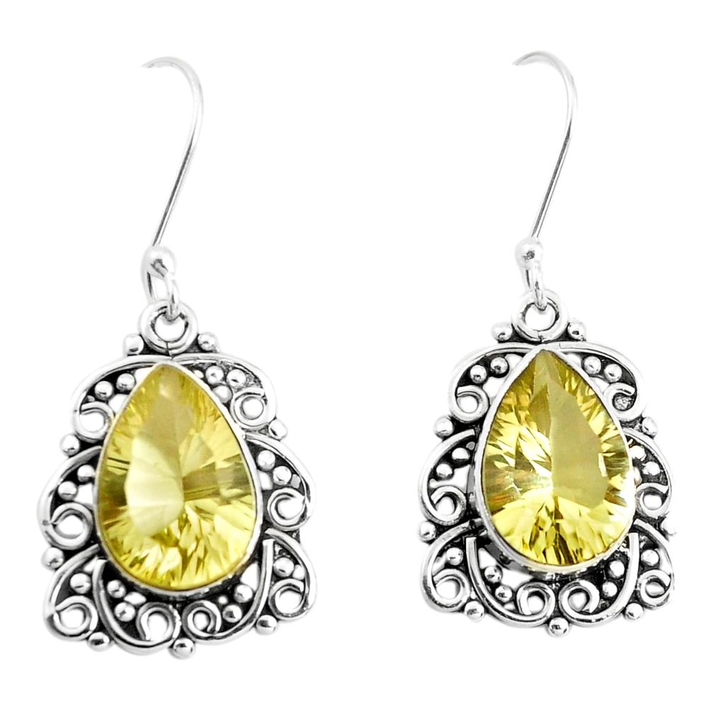 10.41cts natural lemon topaz 925 sterling silver dangle earrings jewelry p39483