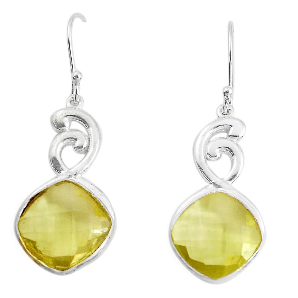 13.27cts natural lemon topaz 925 sterling silver dangle earrings jewelry p43588
