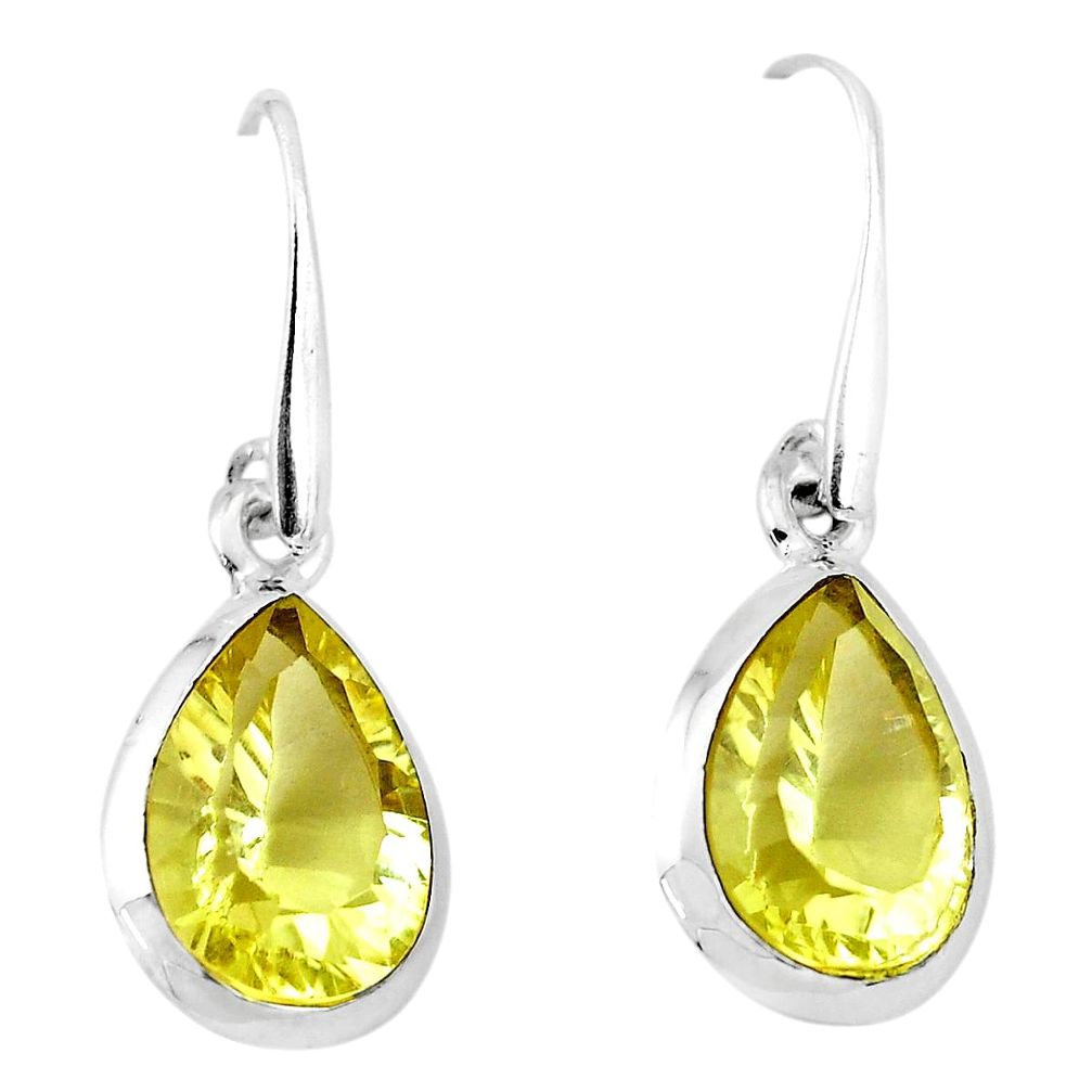 10.79cts natural lemon topaz 925 sterling silver dangle earrings jewelry p50881