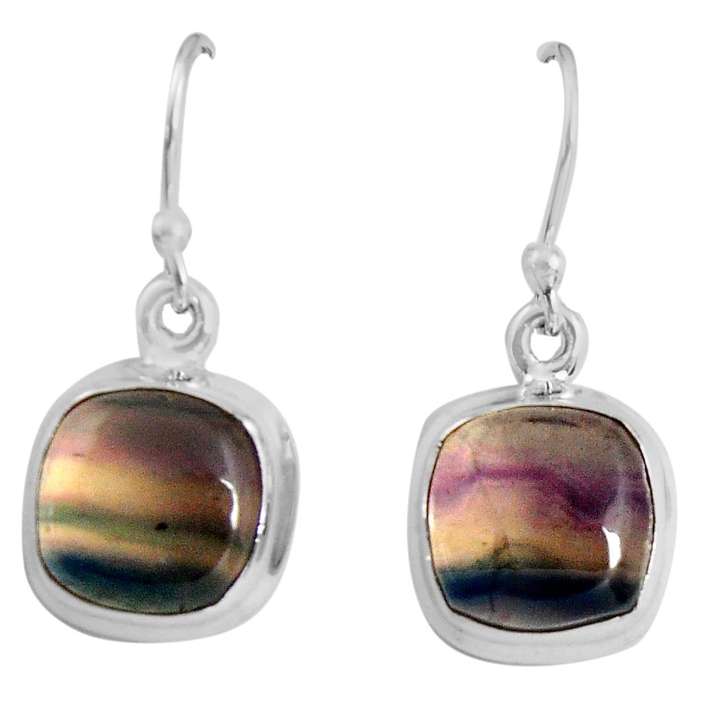 8.84cts natural multi color fluorite 925 sterling silver dangle earrings p89316