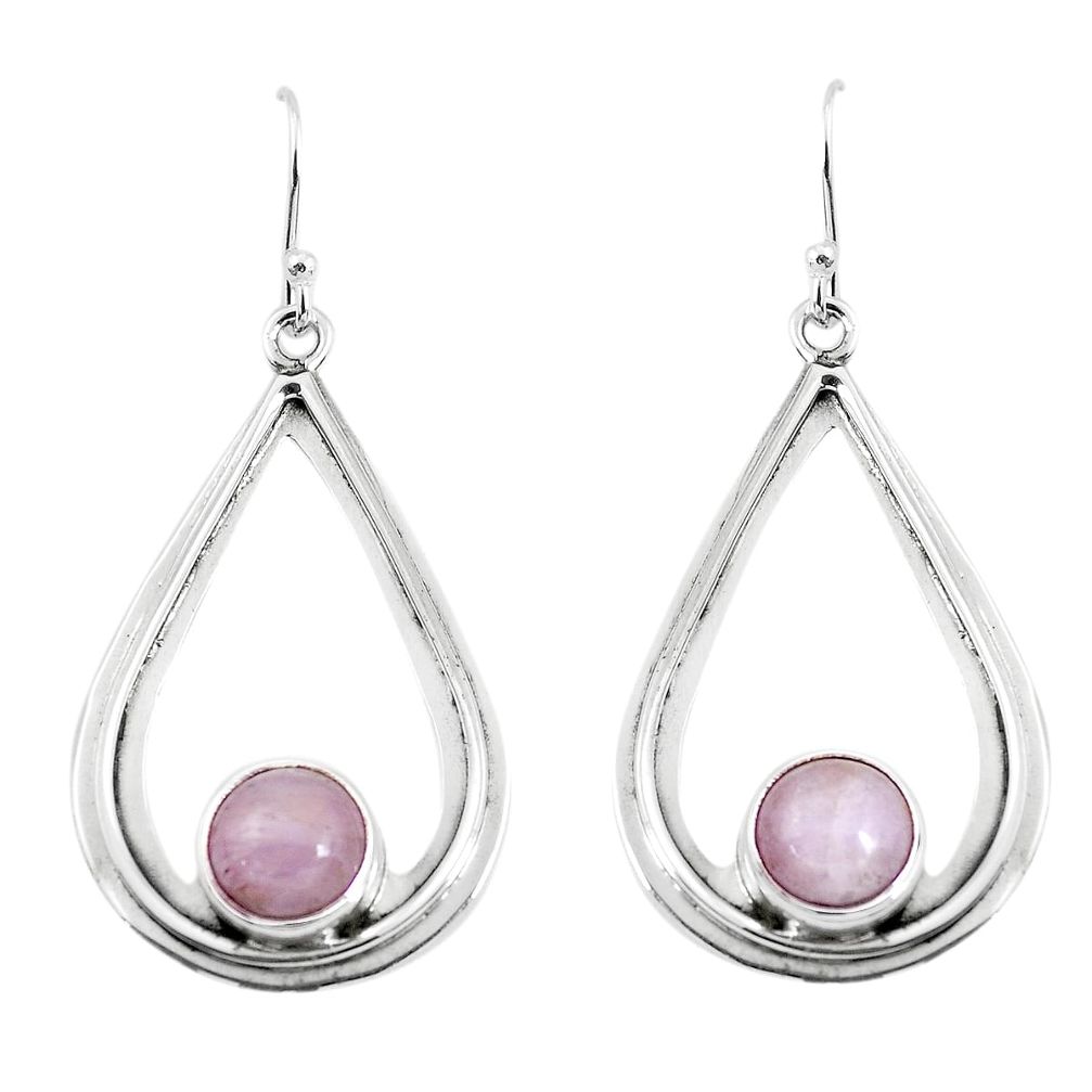 6.04cts natural pink kunzite 925 sterling silver dangle earrings jewelry p52886